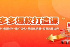 拼多多爆款打造课：竞品分析+标题制作+推广优化+黑搜改销量+免费流量拉升