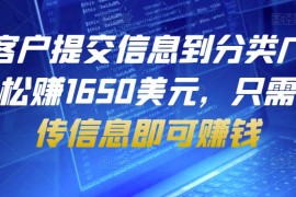 帮助客户提交信息到分类广告网站，轻松赚1650美元，只需简单上传信息即可赚钱