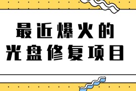 最近爆火的一单300元光盘修复项目，掌握技术一天搞几千元【教程+软件】