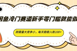 闲鱼冷门赛道新手就能做，刚需量大竞争小，每天入账100+
