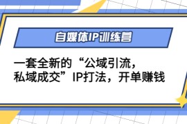 自媒体IP训练营(12+13期)，一套全新的“公域引流，私域成交”IP打法 开单赚钱 
