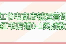 小红书电商店铺运营课程，小红书店铺0-1实战教学