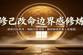 修己改命边界感修炼：筑牢内在秩序，摆脱内耗消耗，解锁顺遂贵重人生格局