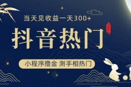 抖音最新小程序撸金，测手相上热门，当天见收益一小时变现300+