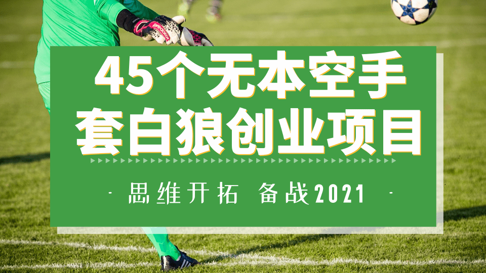 45个无本空手套白狼的创业项目,每一个都能实现月入10000+ 45个无本空手套白狼的创业项目,每一个都能实现月入10000+