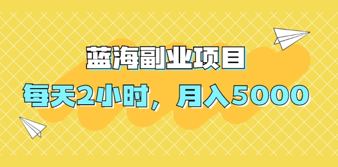 蓝海副业项目,每天2小时,月入5000,附详细操作流程 蓝海副业项目,每天2小时,月入5000,附详细操作流程