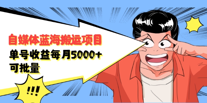 自媒体蓝海搬运项目