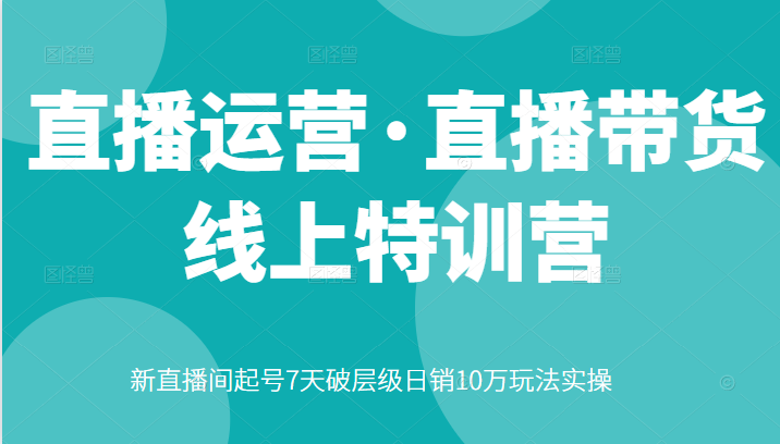 直播带货线上特训营