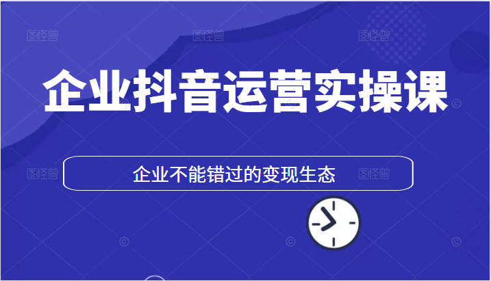 企业抖音运营实操课