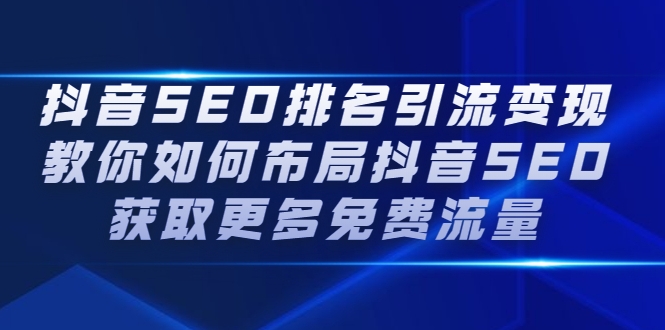 抖音SEO排名引流变现 抖音SEO排名引流变现