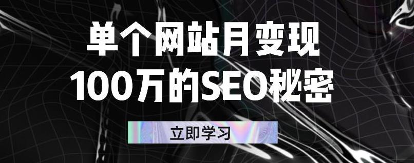 网站月变现100万的SEO秘密 网站月变现100万的SEO秘密