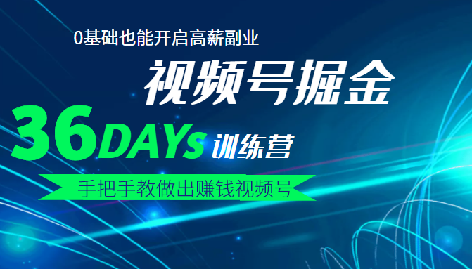 36天手把手教做出赚钱视频号 36天手把手教做出赚钱视频号