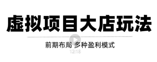 虚拟项目月入几万大店玩法分享