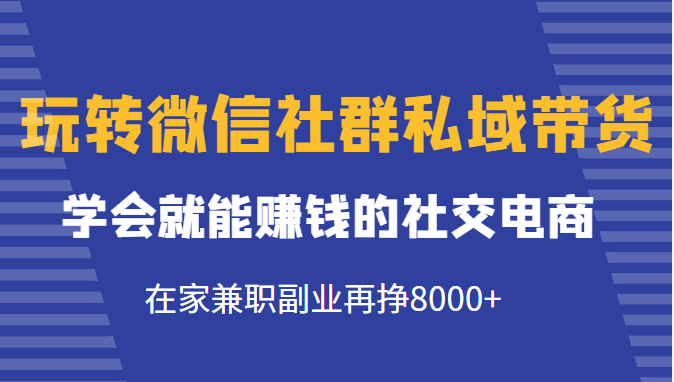 玩转微信社群私域带货 玩转微信社群私域带货