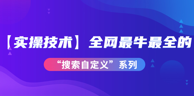 全网最牛最全的“搜索自定义”系列