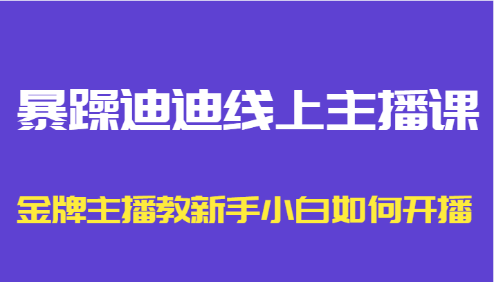 暴躁迪迪线上主播课 暴躁迪迪线上主播课