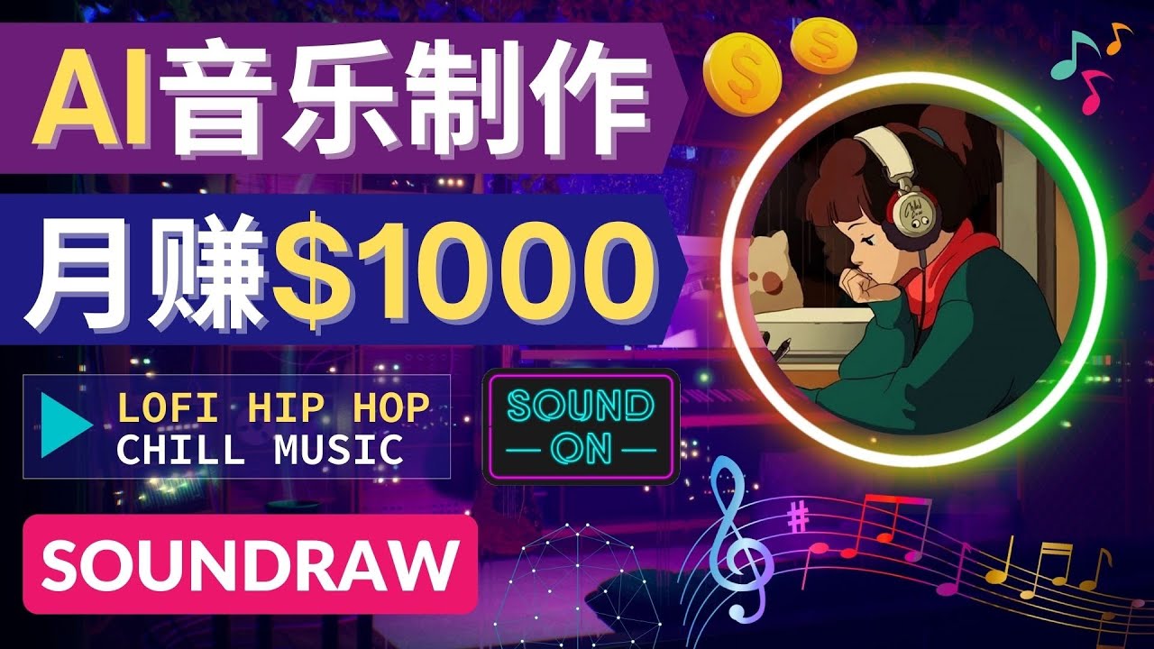 使用AI软件制作Lofi Hip Hop Chill Music 月赚1000美元 使用AI软件制作Lofi Hip Hop Chill Music 月赚1000美元