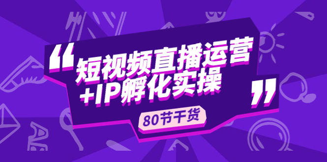 短视频直播运营+IP孵化实战 短视频直播运营+IP孵化实战