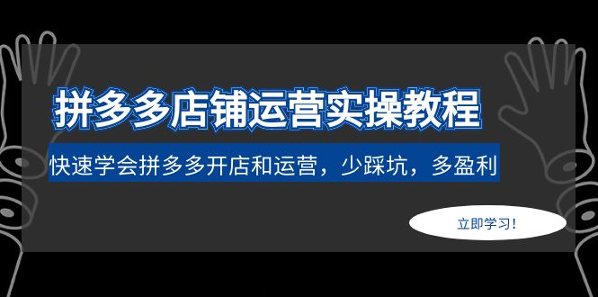 拼多多店铺运营实操教程:快速学会拼多多开店和运营,少踩坑,多盈利 拼多多店铺运营实操教程:快速学会拼多多开店和运营,少踩坑,多盈利