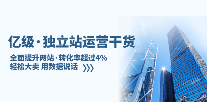 亿级·独立站运营干货:全面提升网站·转化率超过4%,轻松大卖 用数据说话 亿级·独立站运营干货:全面提升网站·转化率超过4%,轻松大卖 用数据说话