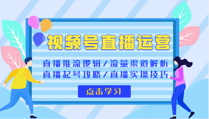 视频号直播运营 视频号直播推流逻辑/流量渠道解析/直播起号攻略/直播实操技巧 视频号直播运营 视频号直播推流逻辑/流量渠道解析/直播起号攻略/直播实操技巧