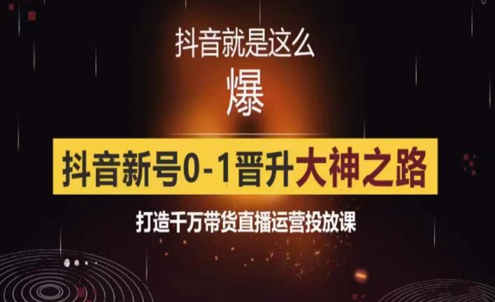 0粉自然流实战起号课,抖音新号0~1晋升大神之路,打造千万带货直播运营投放课 0粉自然流实战起号课,抖音新号0~1晋升大神之路,打造千万带货直播运营投放课