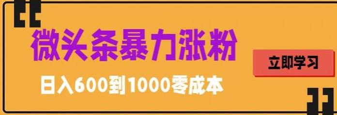 微头条暴力涨粉技巧搬运文案就能涨几万粉丝,简单0成本,日赚600 微头条暴力涨粉技巧搬运文案就能涨几万粉丝,简单0成本,日赚600