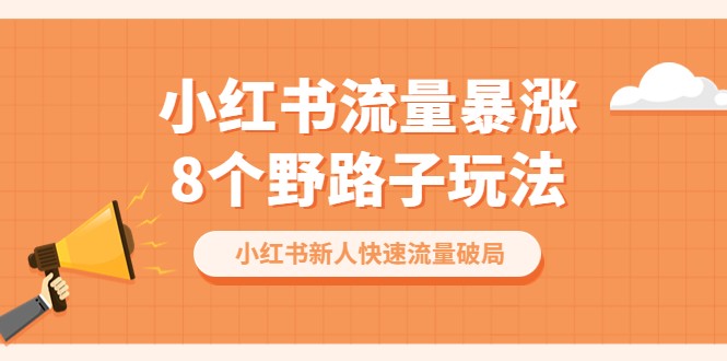 小红书流量-暴涨8个野路子玩法:小红书新人快速流量破局(8节课) 小红书流量-暴涨8个野路子玩法:小红书新人快速流量破局(8节课)