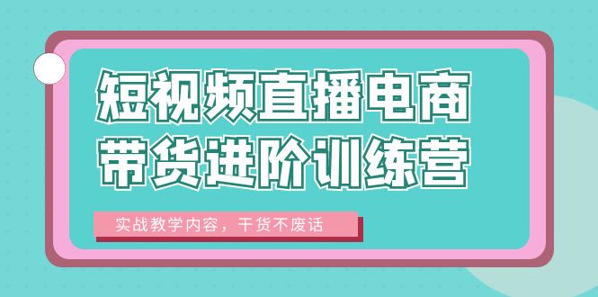 短视频直播电商带货进阶训练营:实战教学内容,干货不废话 短视频直播电商带货进阶训练营:实战教学内容,干货不废话