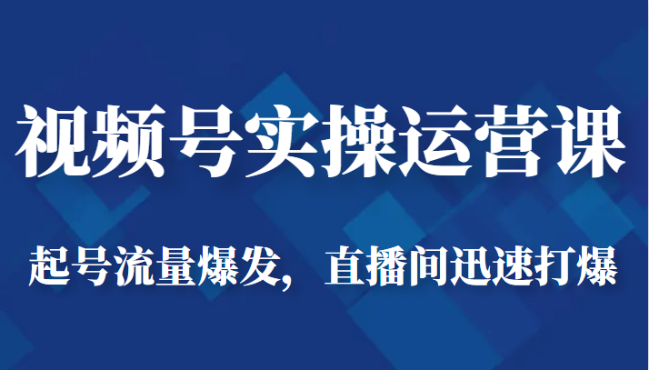 视频号实操运营课-起号流量爆发,直播间迅速打爆 视频号实操运营课-起号流量爆发,直播间迅速打爆
