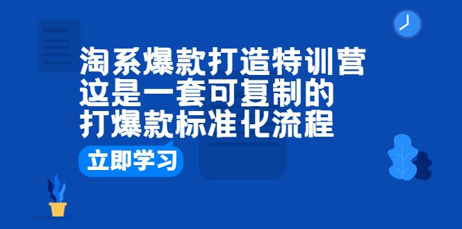 淘系爆款打造特训营:这是一套可复制的打爆款标准化流程 淘系爆款打造特训营:这是一套可复制的打爆款标准化流程