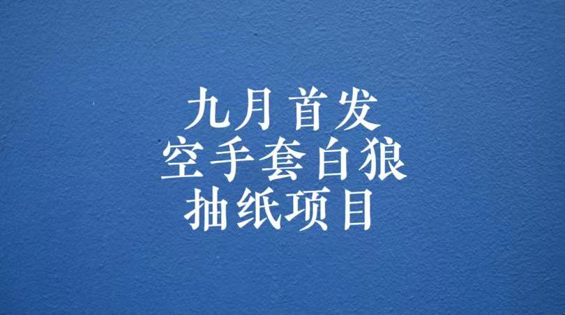 0成本,日入100-500空手套白狼抽纸项目,保姆级教学 0成本,日入100-500空手套白狼抽纸项目,保姆级教学
