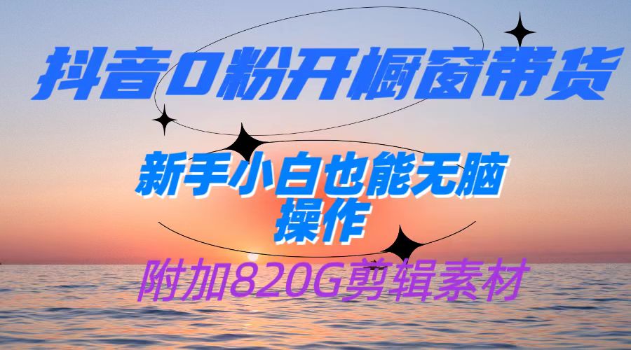抖音0粉开橱窗带货,日入500+,新手小白也能无脑操作【附加820G剪辑资料】 抖音0粉开橱窗带货,日入500+,新手小白也能无脑操作【附加820G剪辑资料】