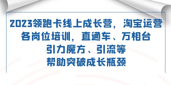 2023领跑·卡 线上成长营 淘宝运营各岗位培训 直通车 万相台 引力魔方 引流 2023领跑·卡 线上成长营 淘宝运营各岗位培训 直通车 万相台 引力魔方 引流