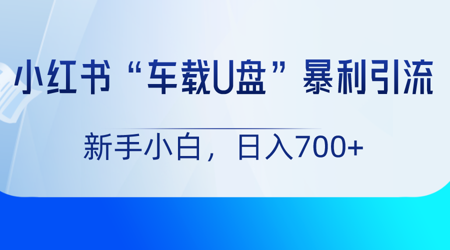 小红书“车载U盘”项目,暴利引流,新手小白轻松日入700+