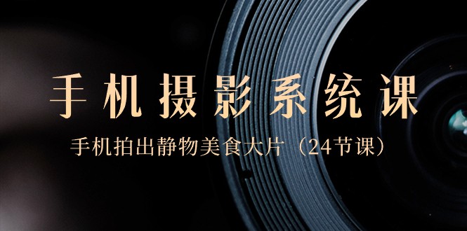 0基础手机摄影系统课,手机拍出静物美食大片(24节课)