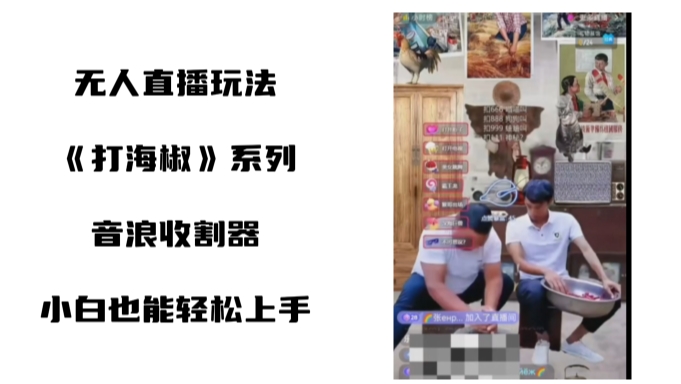 打海椒无人直播整蛊项目,小白轻松上手撸音浪收割器(教程+工具+素材)