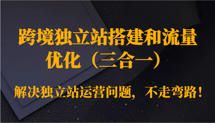 跨境独立站搭建和流量优化(三合一)解决独立站运营问题,不走弯路!