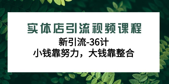 实体店引流视频课程,新引流-36计,小钱靠努力,大钱靠整合(48节课)