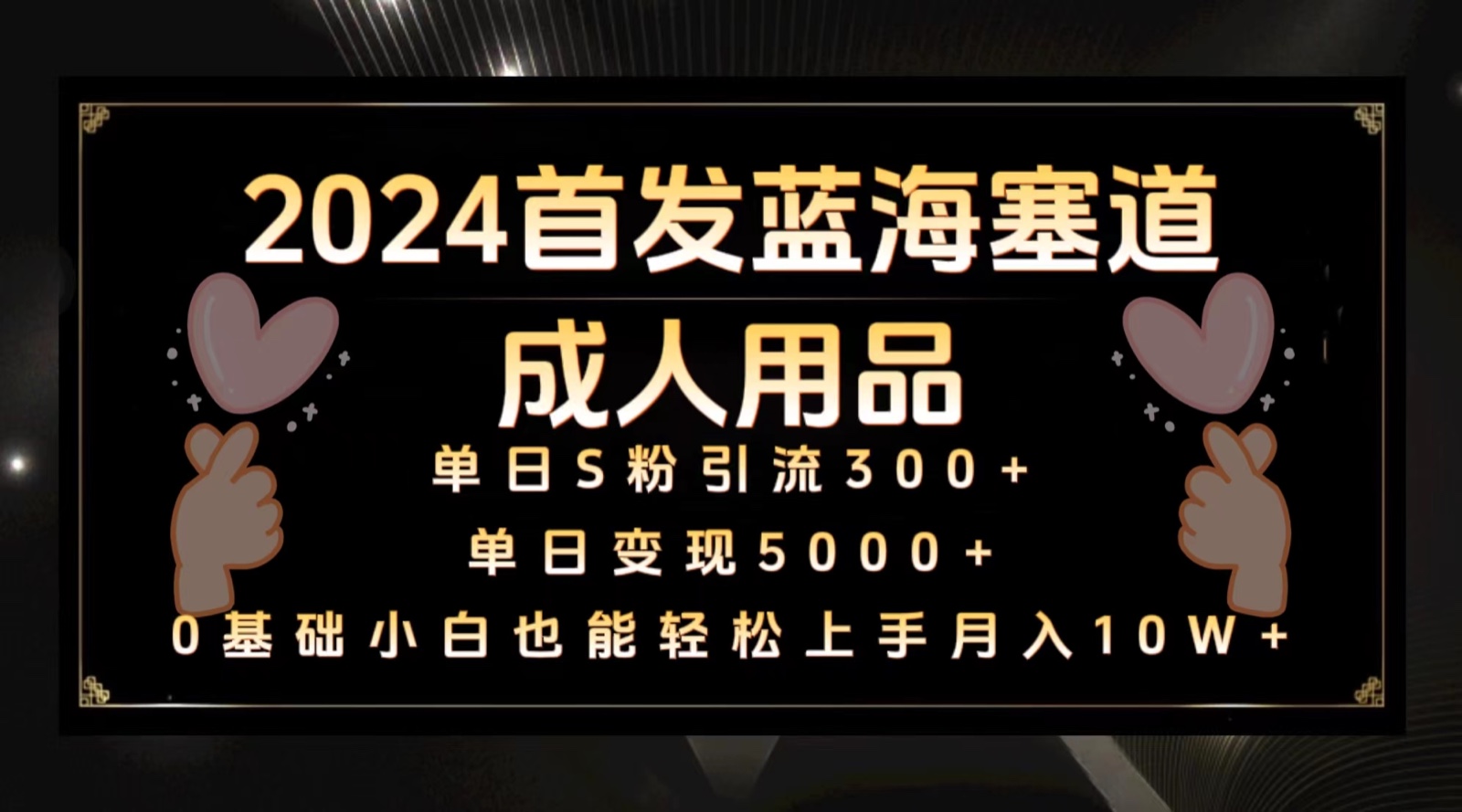 2024首发蓝海塞道成人用品,月入10W+保姆教程