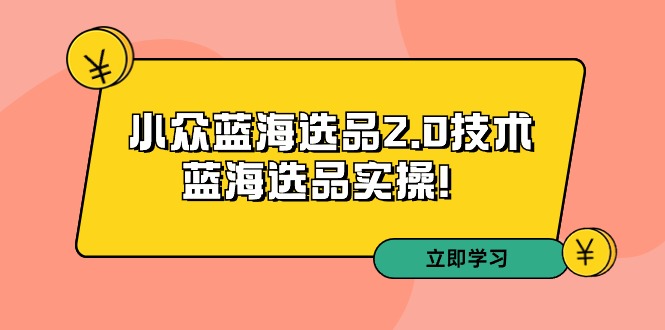 拼多多培训第33期:小众蓝海选品2.0技术-蓝海选品实操