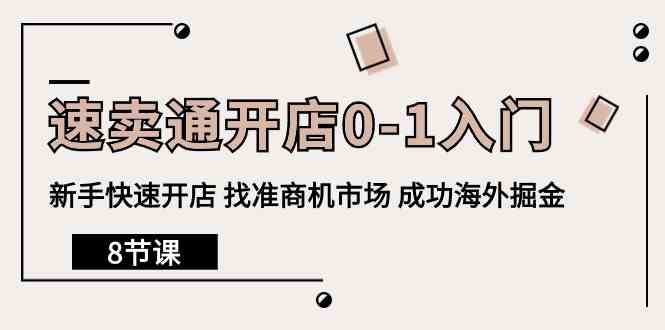 速卖通开店0-1入门,新手快速开店 找准商机市场 成功海外掘金(8节课)