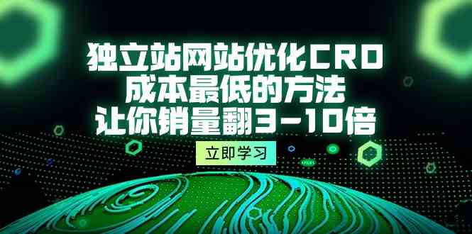 独立站网站优化CRO,成本最低的方法,让你销量翻3-10倍(5节课)
