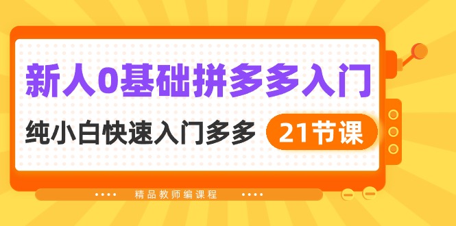 新人0基础拼多多入门,纯小白快速入门多多(21节课)
