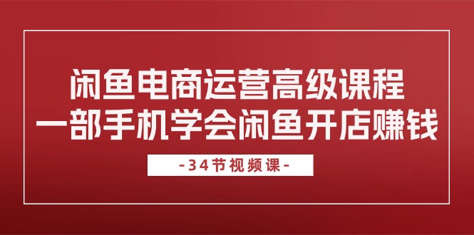 闲鱼电商运营高级课程,一部手机学会闲鱼开店赚钱(34节课)