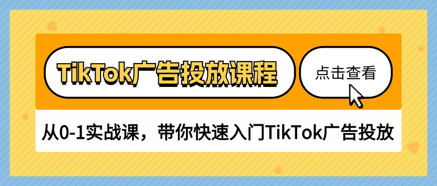 TikTok广告投放课程,从0-1实战课,带你快速入门TikTok广告投放(30节课)