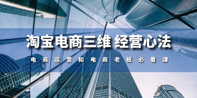 淘宝电商三维经营心法:电商运营和电商老板必看课(59节课)