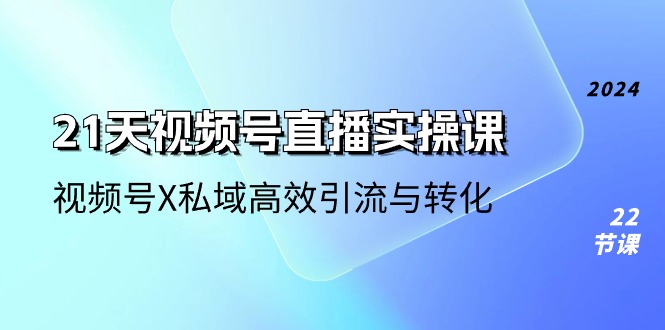 21天视频号直播实操课,视频号X私域高效引流与转化(22节课)