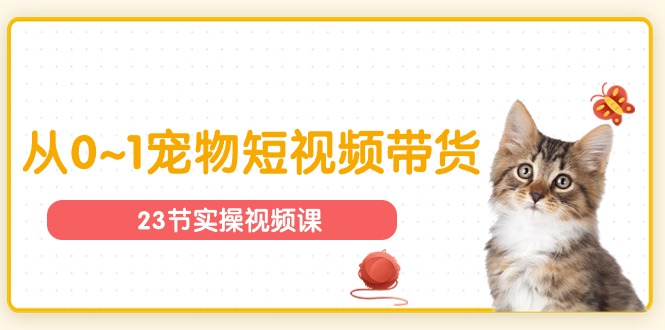 宠物行业从0~1宠物短视频带货实操课(23节课)