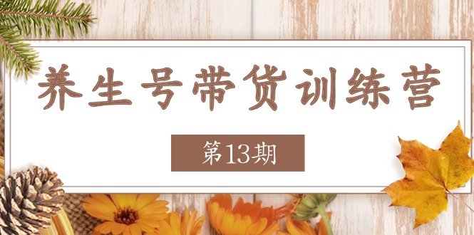 养生号带货训练营【第13期】收益更稳定的玩法,让你带货收益爆炸